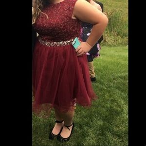 maroon lace homecoming dress plus size 20
